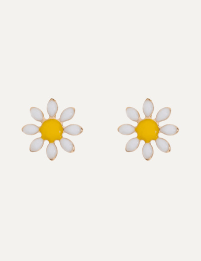 Doris - Daisy Flower Enamel Stud Earrings