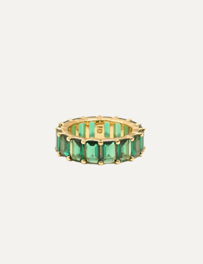 Chunky colorful ring green gold