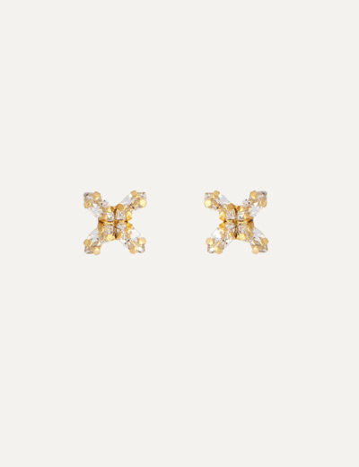 CRYSTAL MINI STAR EARRINGS GOLD