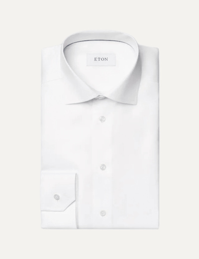 White Signature Twill Shirt - Cut Away Single
