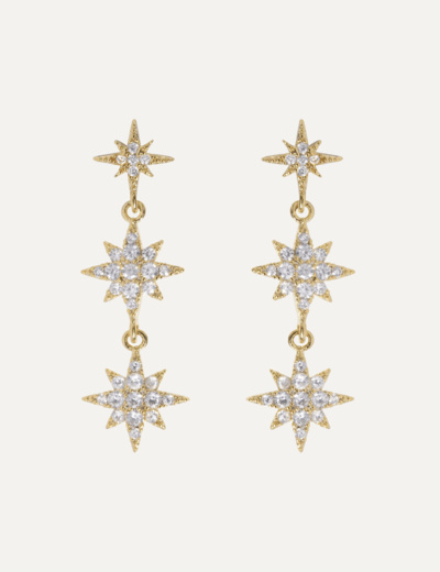 Aurora - Dangling Crystal Star Stud Earrings