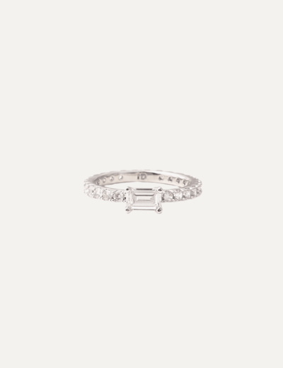 Ultra slim ring white silver