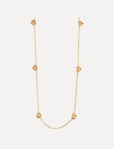 Lilou - Multi Heart Link Necklace Stainless Steel - Gold