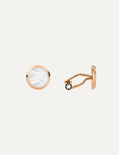 Montblanc cufflinks in rosegold plated steel with mother-of-pearl