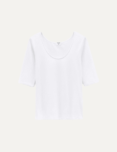 Cotton stretch scoop neck top