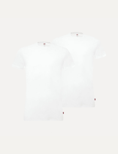 Levis Men 2pk Solid Crew T-Shirt White Large