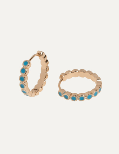 Riya - Oriental Turqoise Hoop Earrings