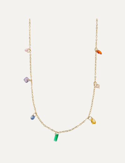 Sky - Multi Colored Chain Necklace Stainless Steel
